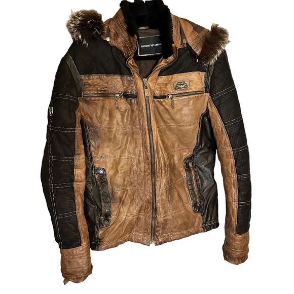 Emporio Armani Other - Emporio Armani Brown lambskin and Fur Coat Medium